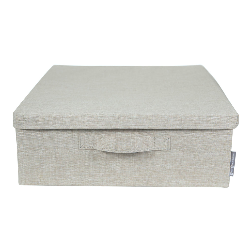 sänglåda under box lock handtag förvaring sovrum inspiration beige