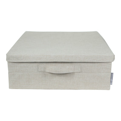 sänglåda under box lock handtag förvaring sovrum inspiration beige