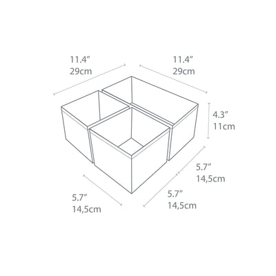 3-pack set lådor förvaring mått organisera småsaker